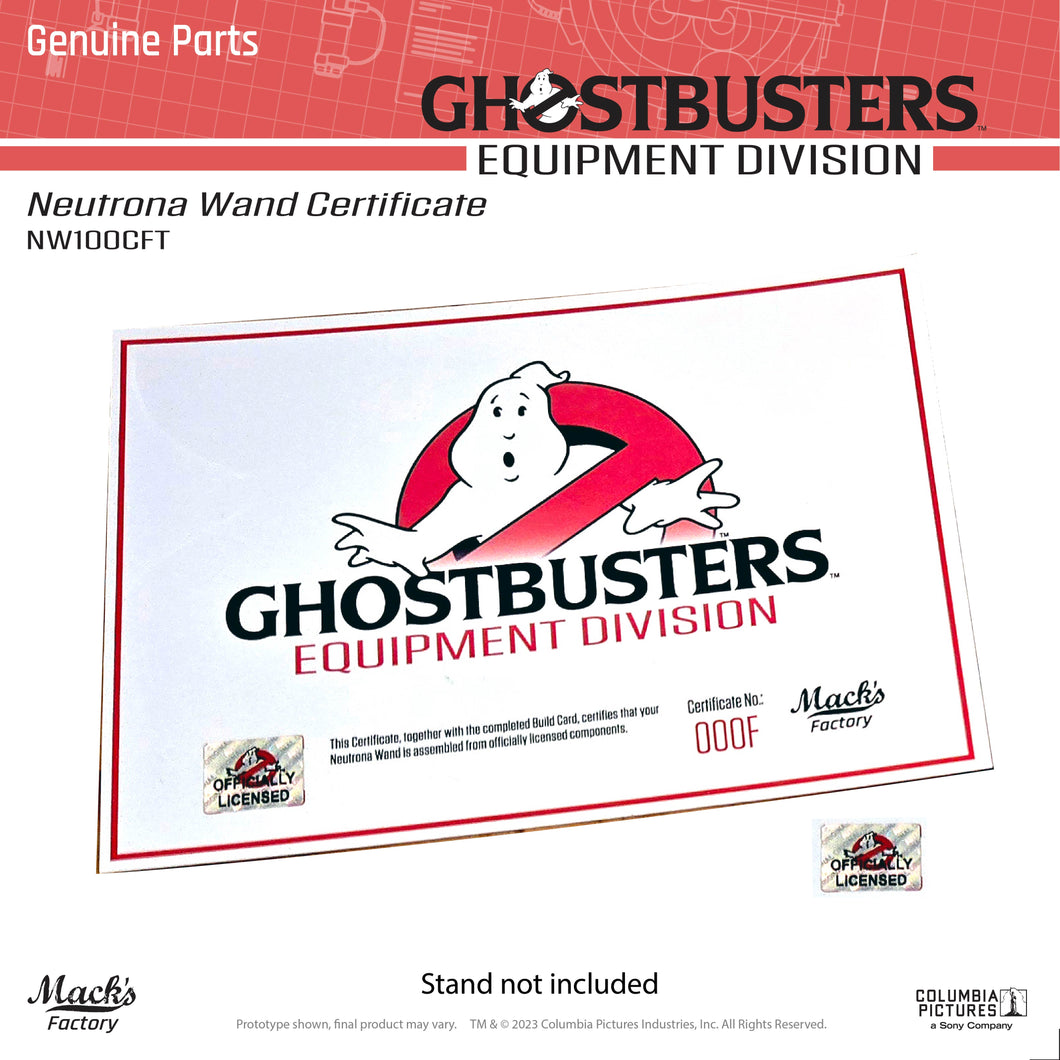 NW100CFT - Neutrona Wand Certificate